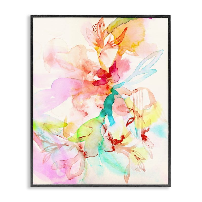 Stupell Abstract Watercolor Island Flowers Framed Giclee Art Design By Gemma Bardot - 11 x 14 - Black