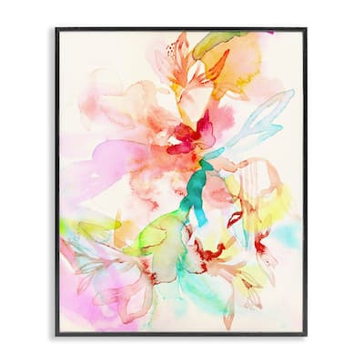 Stupell Abstract Watercolor Island Flowers Framed Giclee Art Design By Gemma Bardot