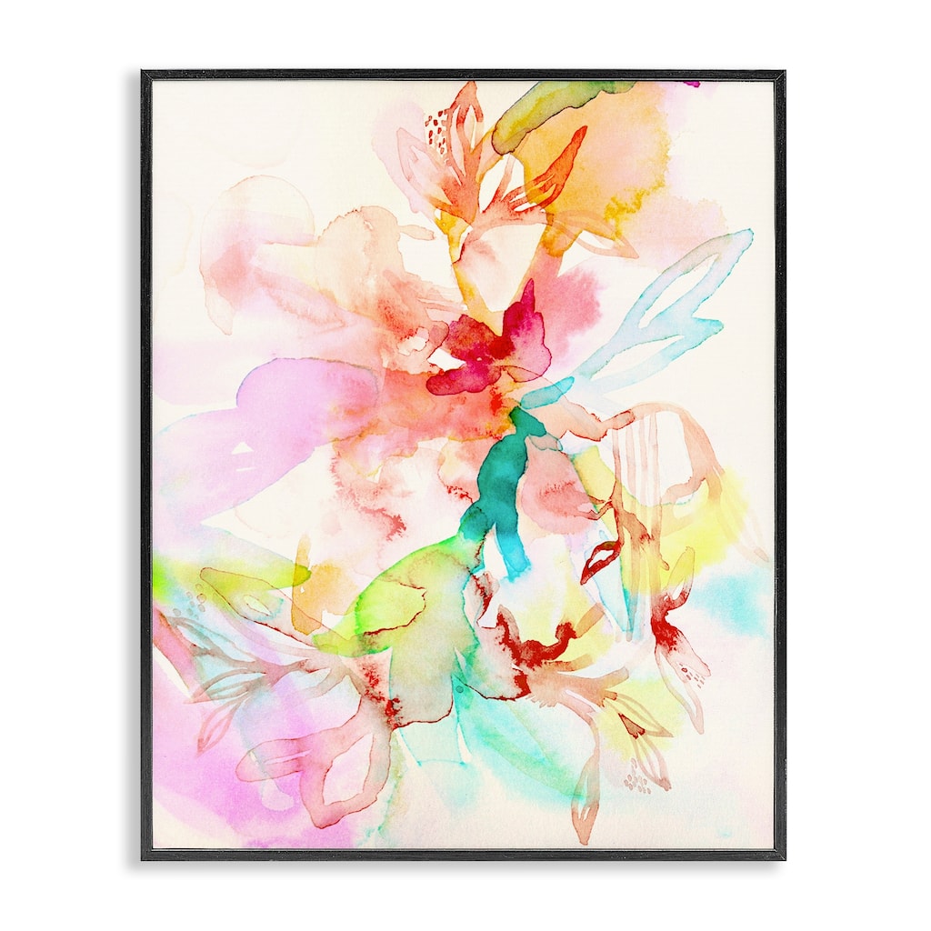 Stupell Abstract Watercolor Island Flowers Framed Giclee Art Design By Gemma Bardot