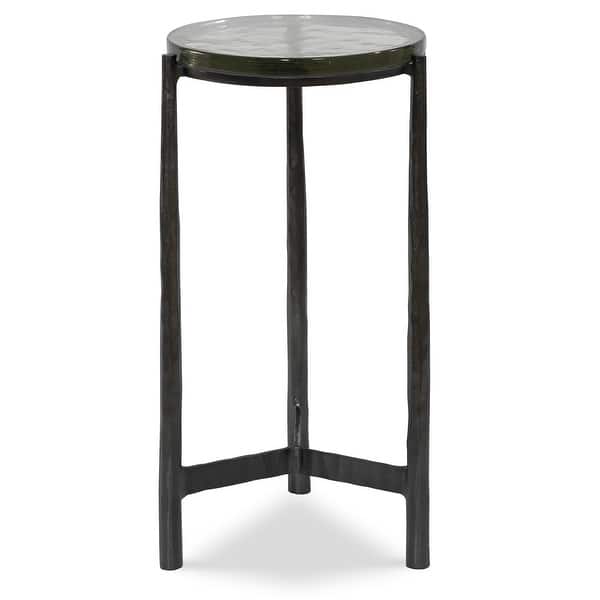 slide 2 of 4, Uttermost 25308 12" Wide Glass and Iron End Table Black