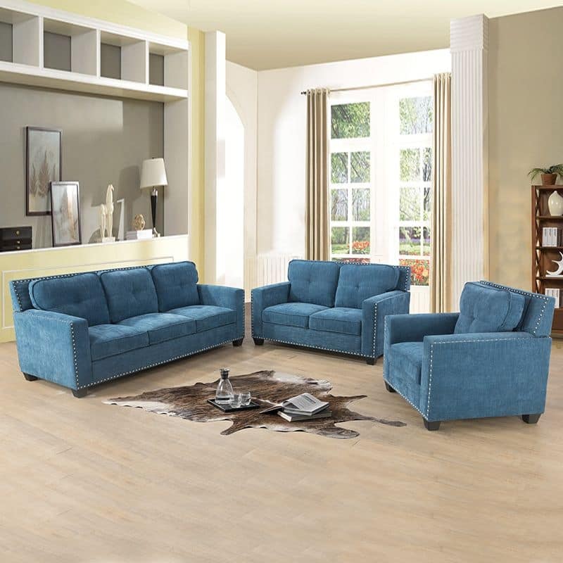 Gliden Modern Linen Fabric Sofa with Solid Wood Frame