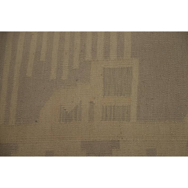 Hand Woven Oriental 100% Wool Carpet Southwestern Tribal Greys & Charcoal Kilim Area Rug - 8' 3'' X 4' 9''