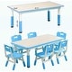 preview thumbnail 24 of 26, GIMMYFIVE Kids Table and Chairs Set, Height Adjustable Desk With 6 Seats for Ages 2-10