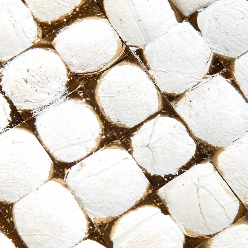 Reclaimed Wood Teak Coffee Table With Coconut Shells by East at Main