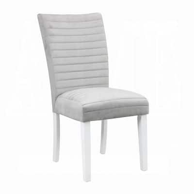 Grey and White Tufted Back Side Chairs (Set of 2)