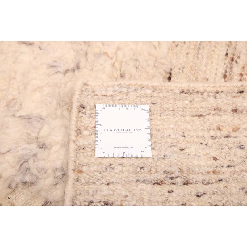 ECARPETGALLERY Hand-knotted Tangier Cream Wool Rug - 5'1 x 8'0