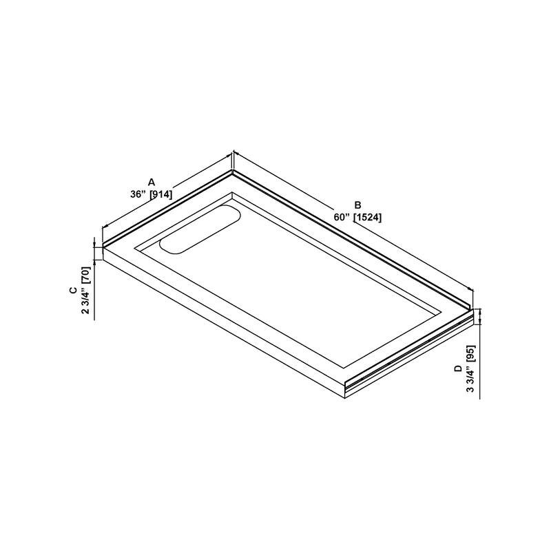 OVE DECORS Adena White Shower Base 60x36 in white