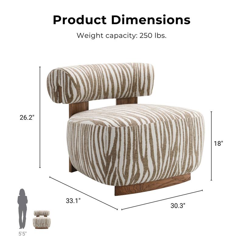 Furniture of America Orynt Modern Zebra Upholstered Accent Chair