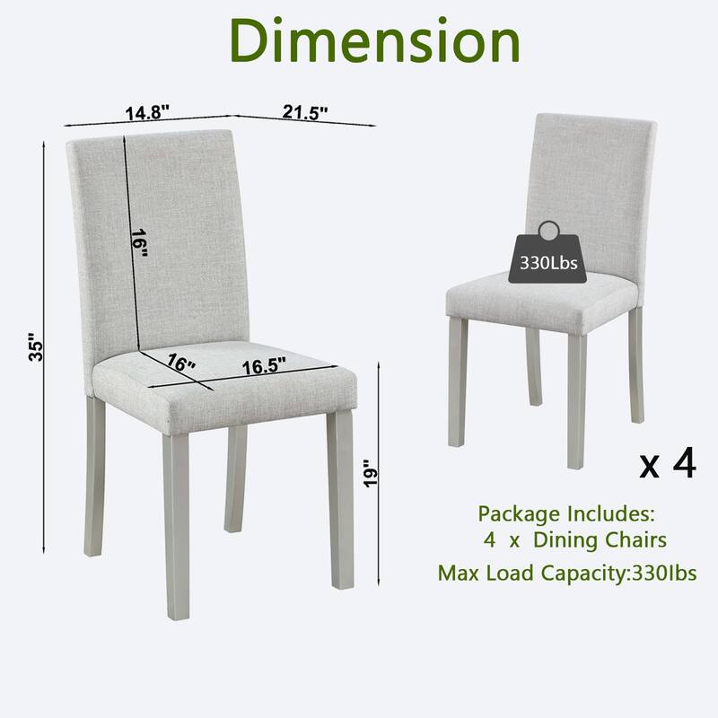 Dining Chairs Only, Dining Chairs set for 4, Kitchen Chair with Padded Seat, Side Chair for Dining Room
