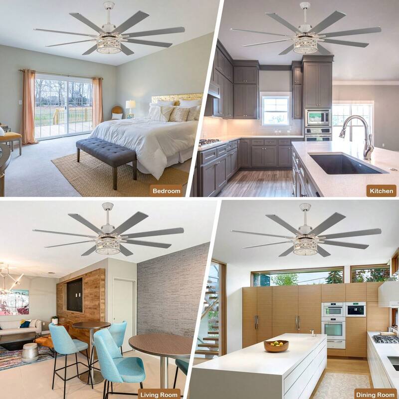 Cusp Barn 72in. Industrial Ceiling Fan with Remote, Dual Finish Blades, Modern Silent DC Motor 6 Speeds Reversible Ceiling Fan