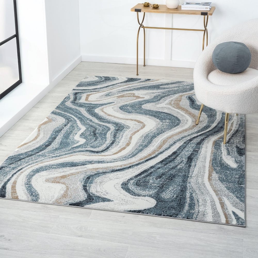 Luxe Weavers Marble Abstract Area Rug, Medium Pile Bedroom Rug
