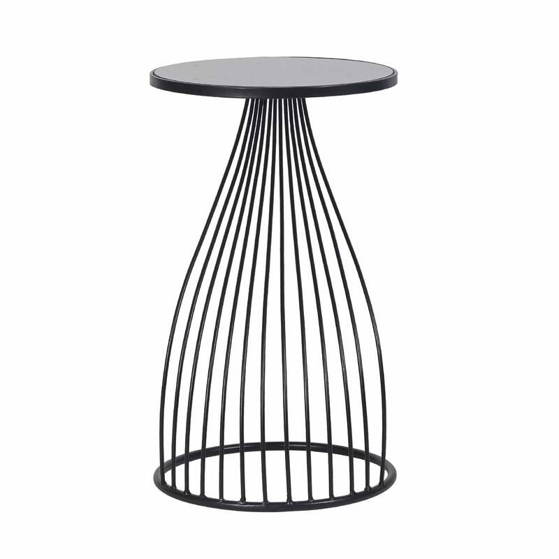 ADECO Metal End Table Side Nightstand Gold Accent Coffee Table Stools