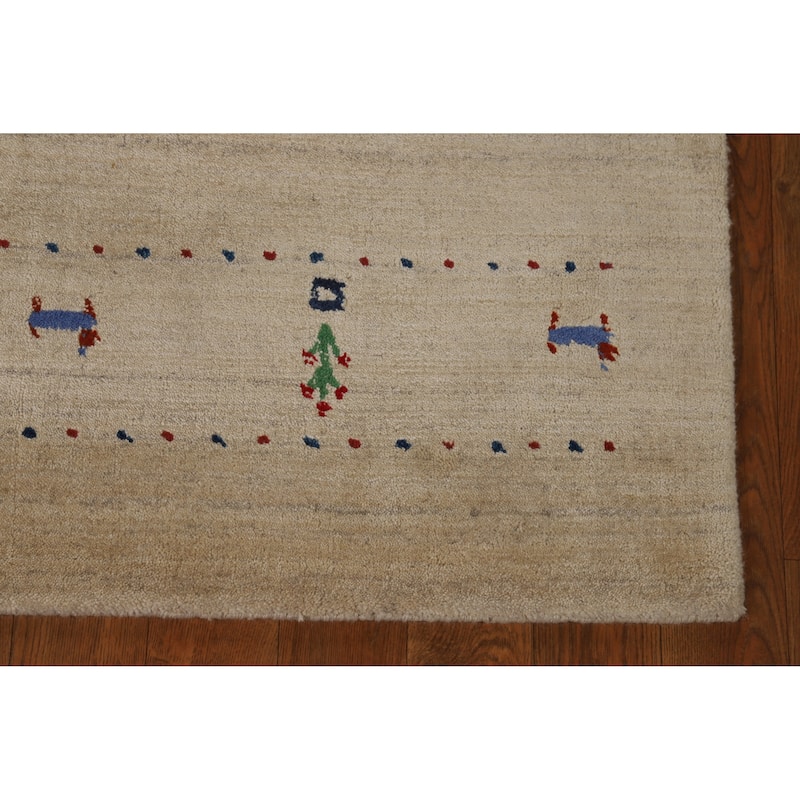 Tribal Gabbeh Indian Foyer Rug Handmade Oriental Silk Carpet - 3'0"x 4'10"