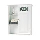 preview thumbnail 6 of 4, Teamson Home Dawson Removable Wooden Wall Cabinet with Cross Molding, White