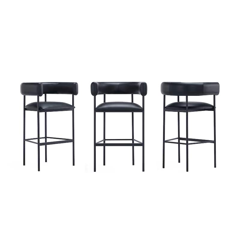 Onda Vegan Leather Metal Upholstered Barstool
