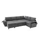preview thumbnail 3 of 29, U-Shaped Convertible Sectional Sofa Bed with Storage Chaise by Harper&Bright Designs