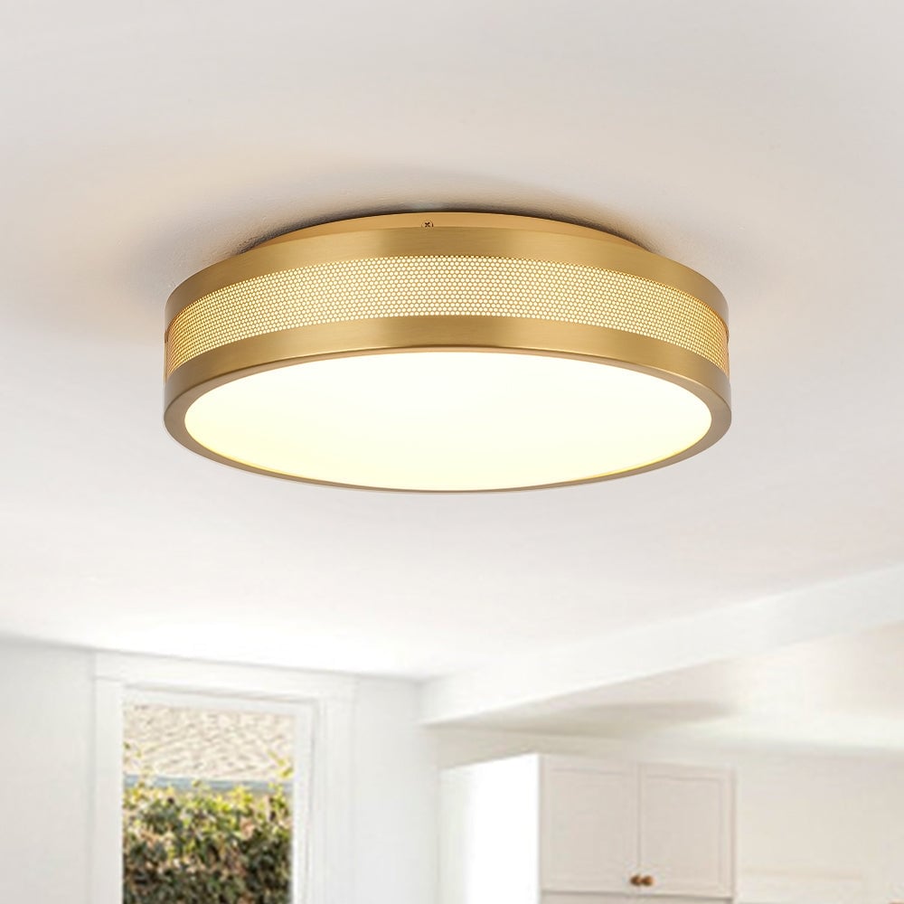 Modern Mesh Design Round Dimmable LED Flush Mount Ceiling Light