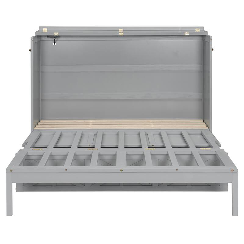 Space-Saving Queen Murphy Bed with USB, Outlets, and Storage Drawers