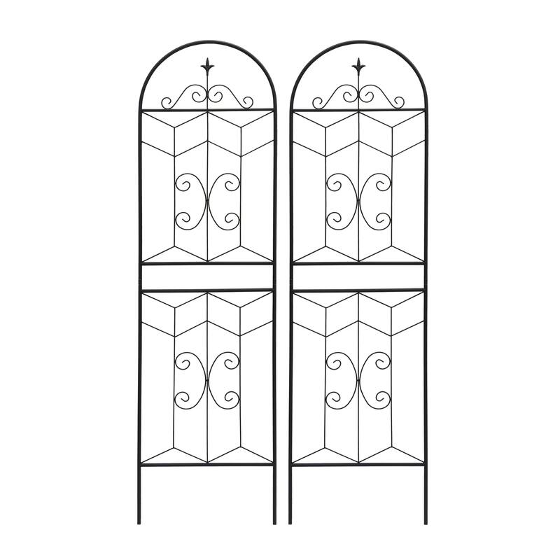 2 Pack Metal Garden Trellis Rustproof Trellis for Climbing Plants Outdoor Flower Support Black