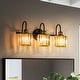 preview thumbnail 19 of 24, 3/ 4 - Light Modern Glam Luxuriou Dimmable Crystal Bathroom Vanity Light Linear Wall Light 3 Light - Black with Brass