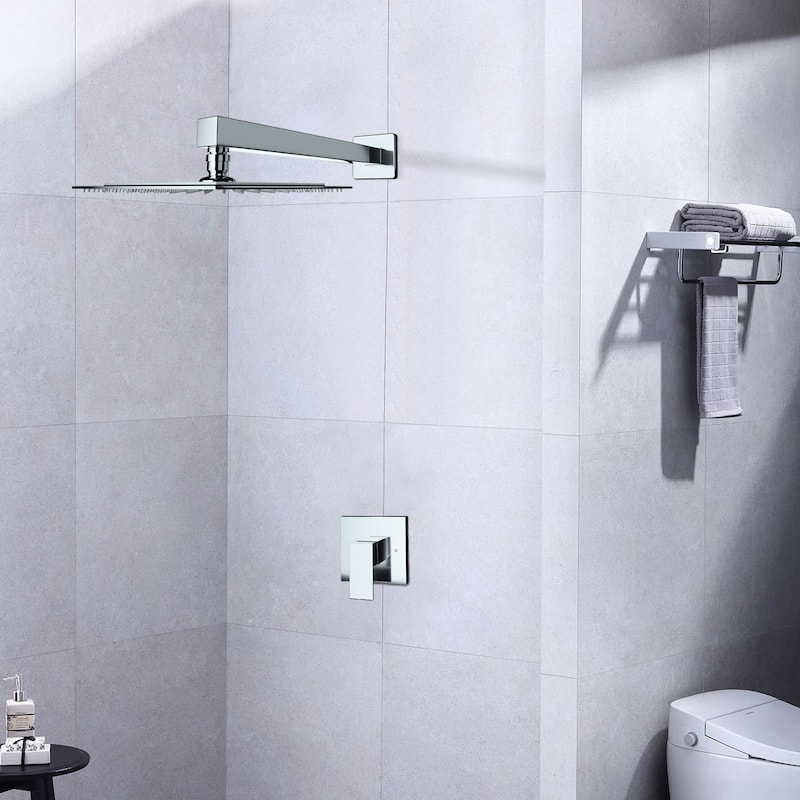 Wall Mounted Shower Faucet in Chrome plated (Valve Included) - Chrome