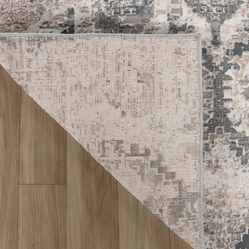 Bigi Distressed Abstract Modern Stain Resistant Woven Area Rug By HomeRoots