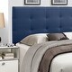 preview thumbnail 7 of 13, Mid-Rise Fabric Upholstered Panel Headboard Blue - King