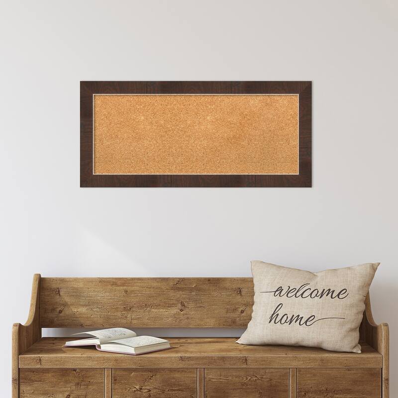 Wildwood Brown Narrow Framed Cork Bulletin Memo Board
