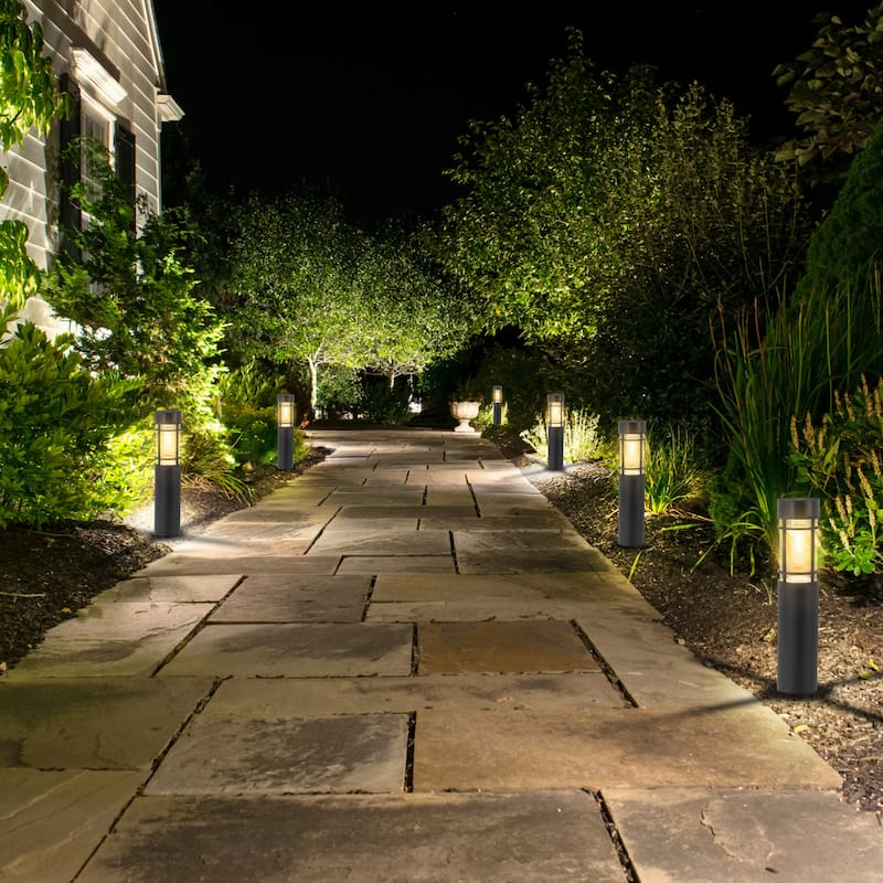 C Cattleya Black Solar LED Outdoor Path Lights (6 Pack or 12 Pack)