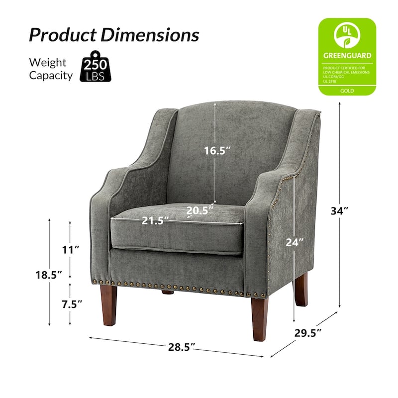 Lucretius Armchair with Nailhead Trim by HULALA HOME