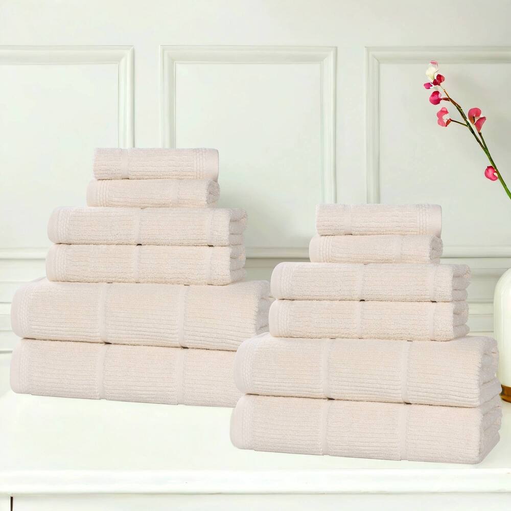 Superior Milo Smart Twist Viscose Cotton Blend 12 Piece Towel Set