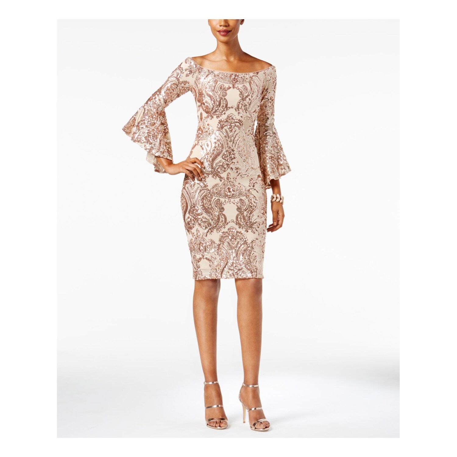 betsy adam gold dress