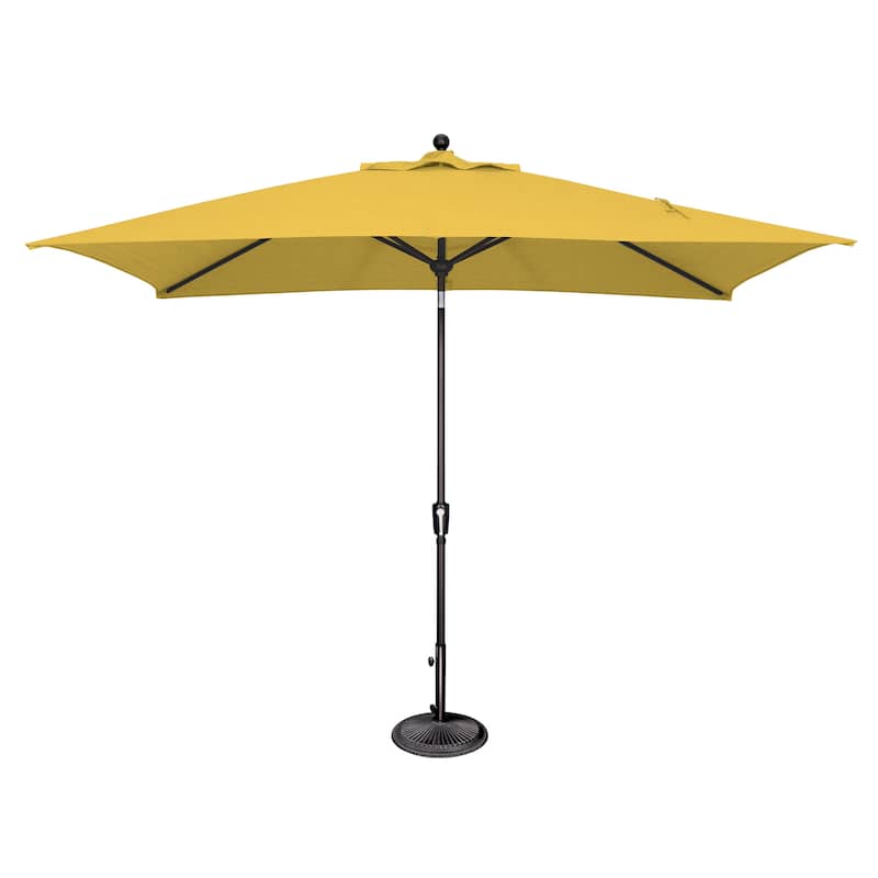 SimplyShade Catalina Rectangle Black Push Button Tilt Umbrella - Lemon