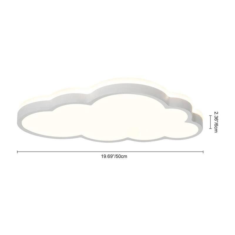Dimmable White Cloud LED Flush Mount Light - Kids Lighting 20in