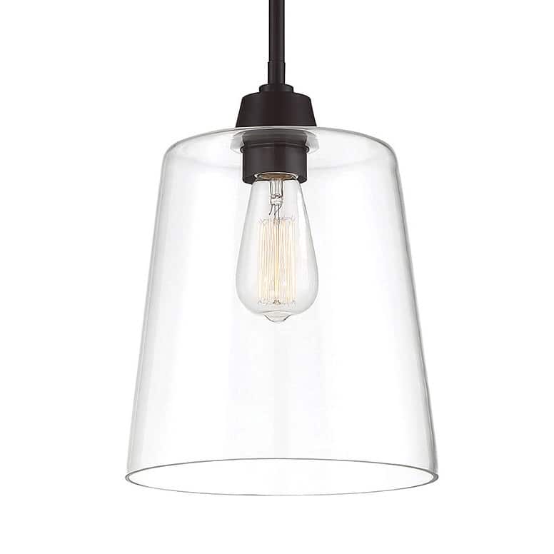 Meridian M70081 Single Light 10" Wide Mini Pendant with Clear Glass - Oil Rubbed Bronze