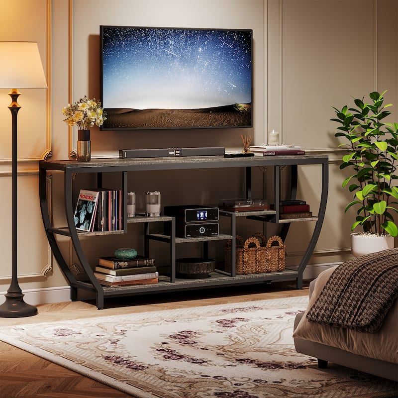 Mid Century Modern TV Stand for 75+ Inch TV, 70.9-In Entertainment Center for Living Room