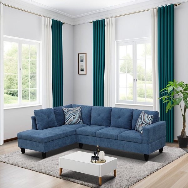 Blue Linen 3 Piece Living Room Sofa Set 97 x66.5 x33.5 H On Sale Bed Bath Beyond 40983082