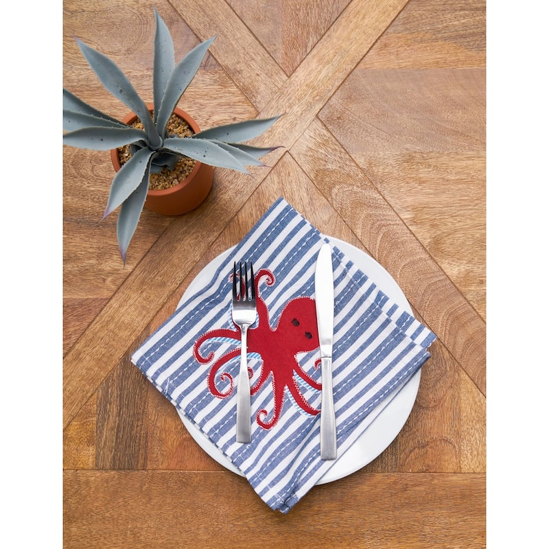 Octopus Stripe Napkin Set of 6 - Set of 6