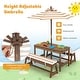 preview thumbnail 8 of 18, Gymax Kids Wood Picnic Table and Bench Set w/ Cushions Umbrella for