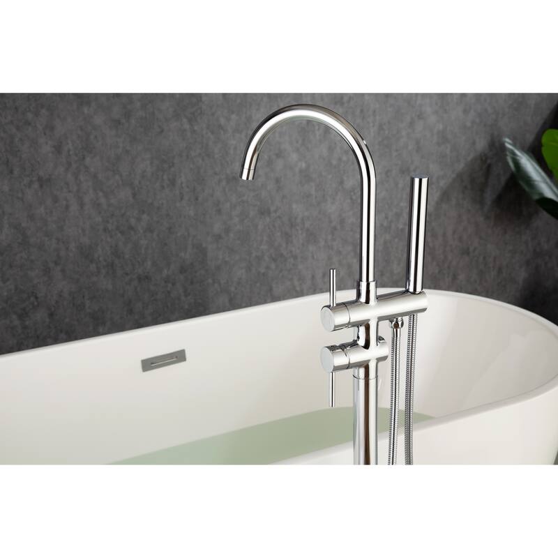 Single Handle Floor Mounted Tub Faucet Chrome