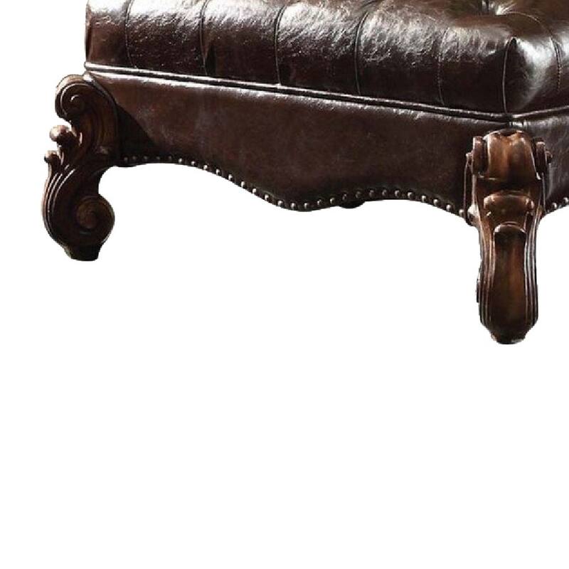 Majestic Ottoman, 2-Tone Dark Brown & Cherry Oak