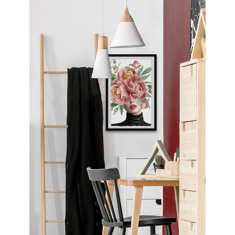 'Beauty and Flowers' Framed Painting Print