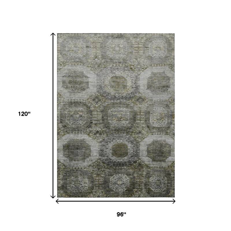 HomeRoots Medallion Transitional Rectangle Outdoor Rug