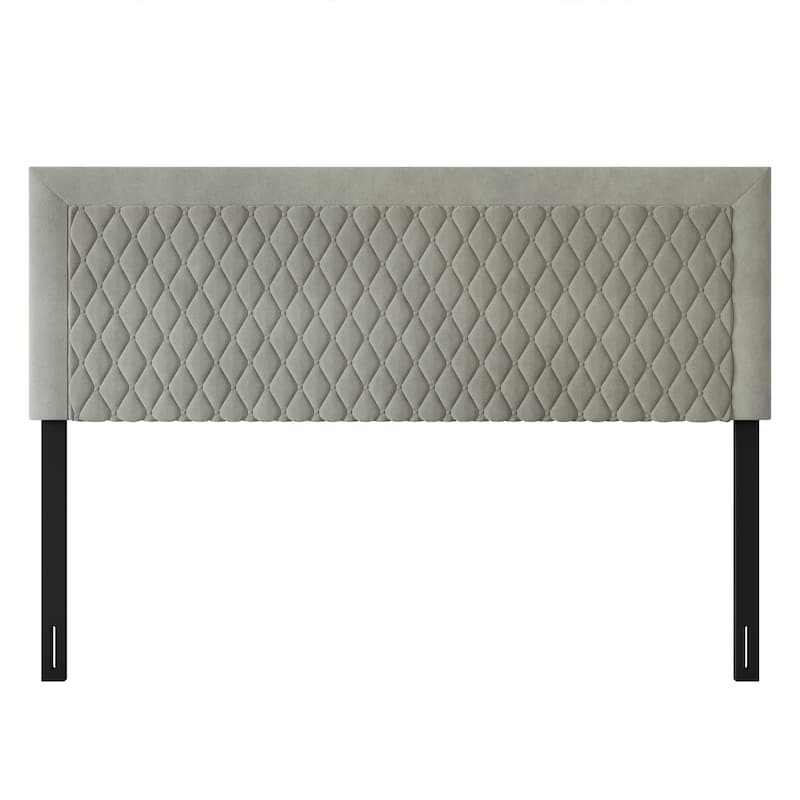 CraftPorch Transitional Velvet Upholstered Headboard - Grey - Full