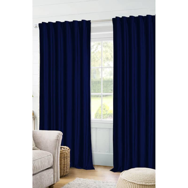 Luxury Velvet Room Darkening Window Curtains - Solid Colors, 2 Panels - 50 x 96 - Navy Blue