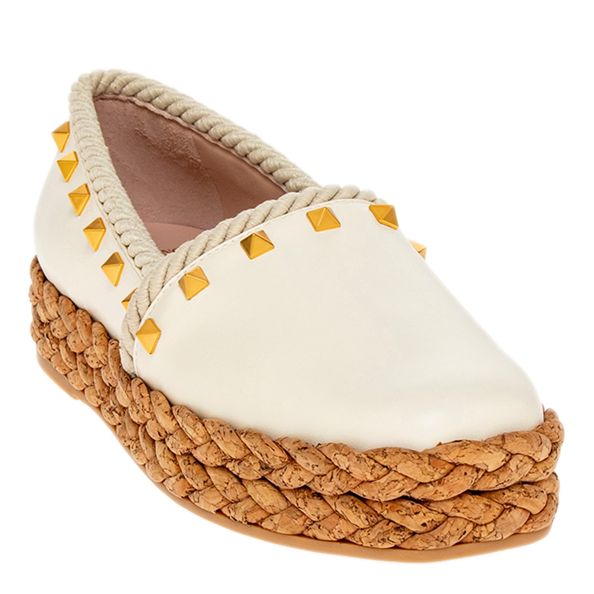 Valentino Rockstud Espadrilles in Leather - Overstock - 42956313