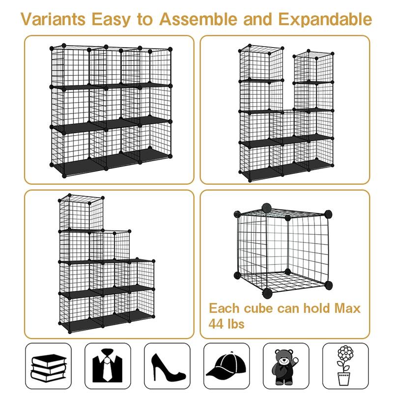 Grid Cubes Organizer Wire Storage Cube Shelves Bookcase Shelf Units