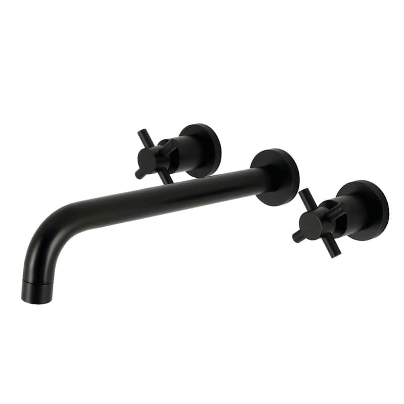 Concord 3-Hole Wall Mount Roman Tub Faucet in Brushed Brass - Matte Black
