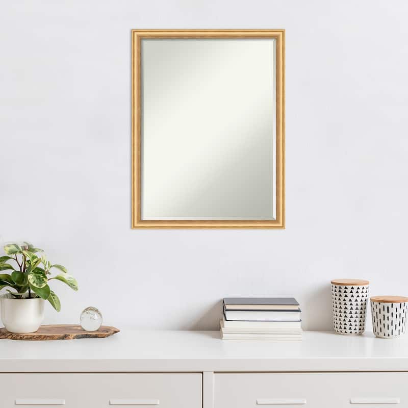 Salon Scoop Half-Inch-Bevel Wood Framed Wall Mirror - Glass Size 18x24