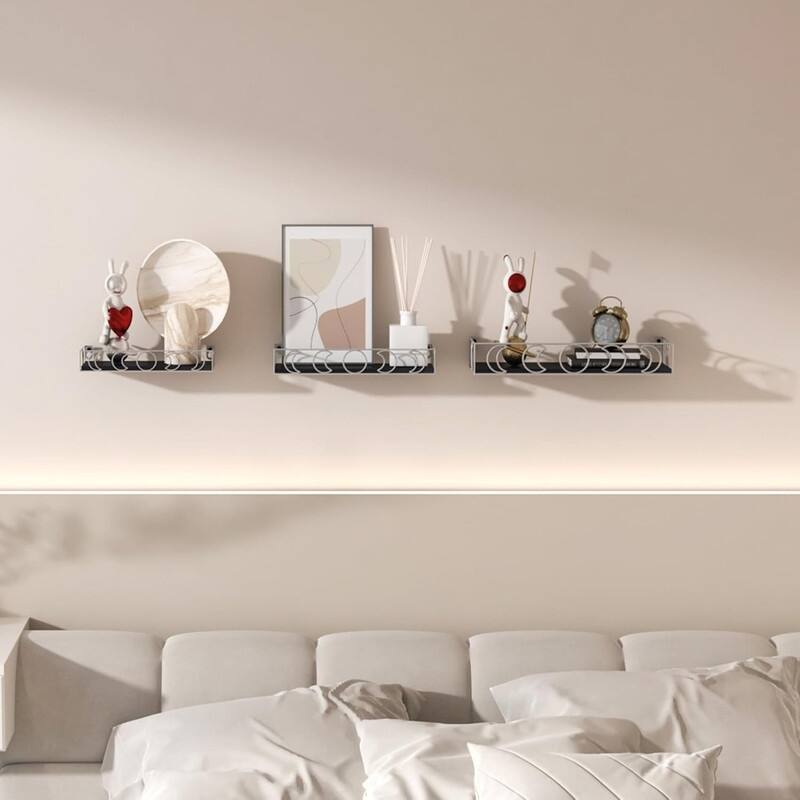 3 Pack Small Floating Book Plant Shelves - 2.75"D x 15.98"W x 5.27"H